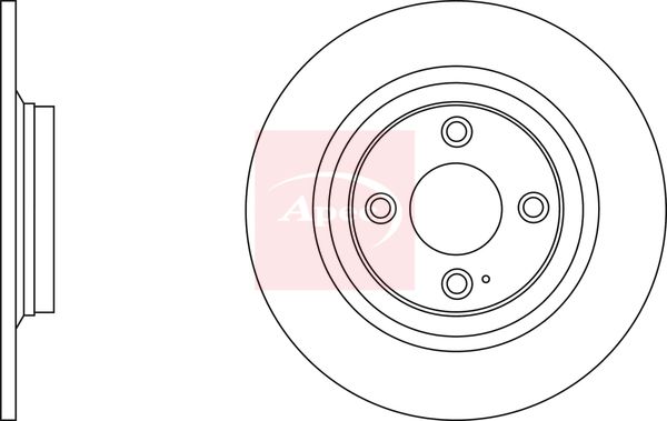 Apec 2 x Brake Disc Set Solid