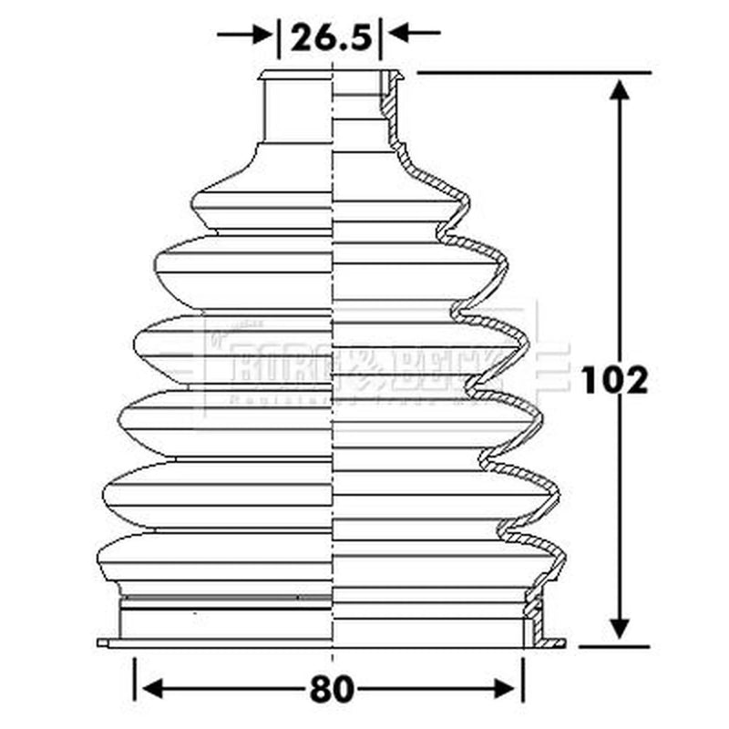 Borg & Beck Drive Shaft Bellow Kit Front Left Thermoplast BCB6280