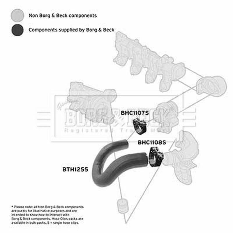 Borg & Beck Intercooler Turbo Charge Air Hose BTH1255
