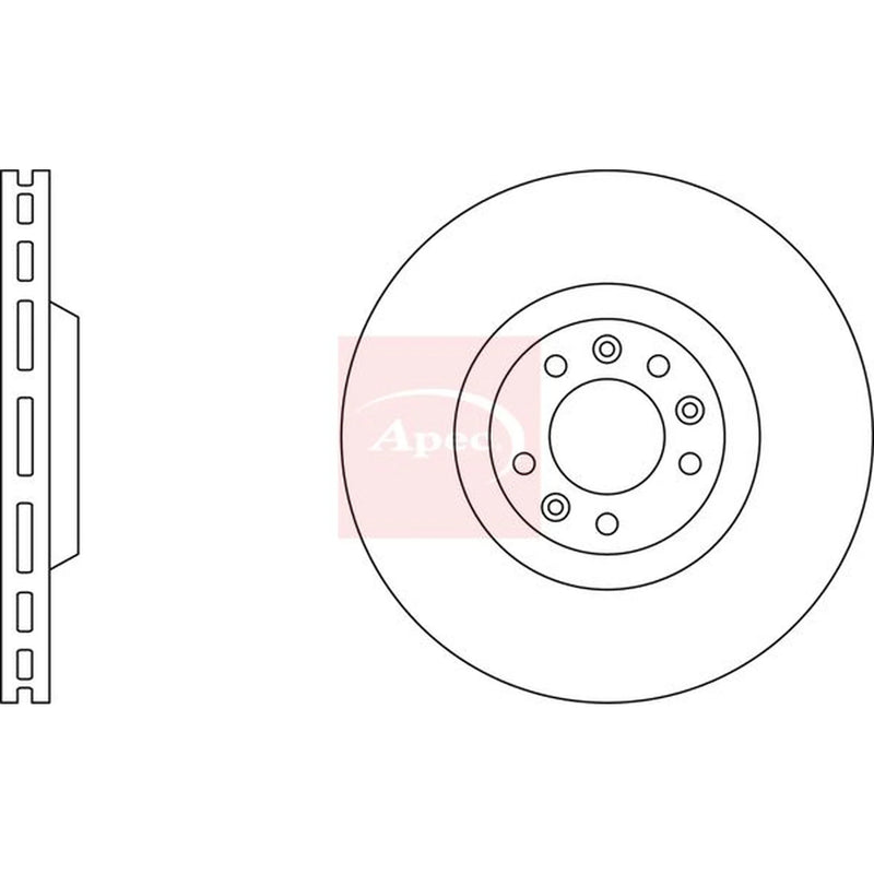 Apec 2 x Vented Front Brake Discs DSK2184