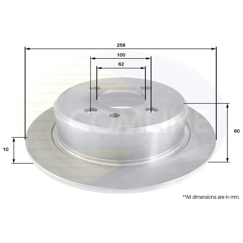 Comline 2 x Solid Rear Brake Discs ADC1715