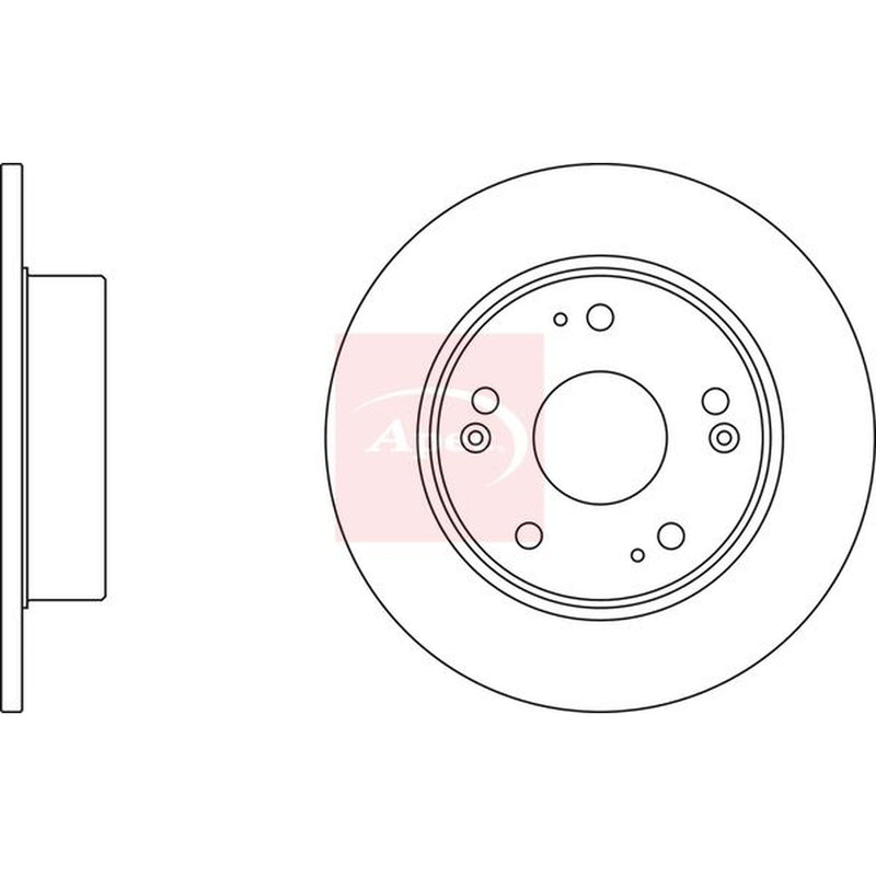 Apec 2 x Solid Rear Brake Discs DSK2433
