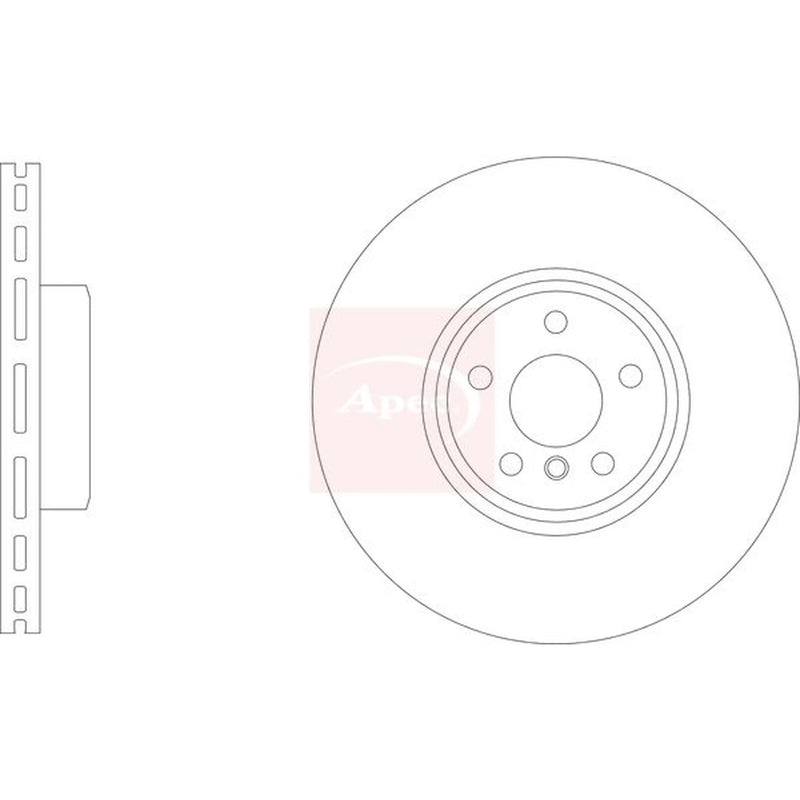 Apec 2 x Vented Front Brake Discs DSK3325