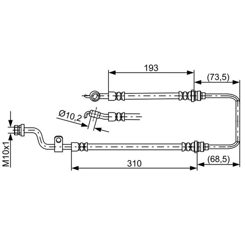 Bosch Brake Hydraulic Hose Line Front Right 1 987 481 894