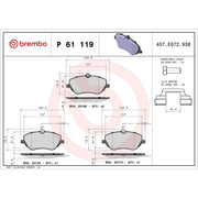 Brembo 4 x Front Brake Pad Set P61119