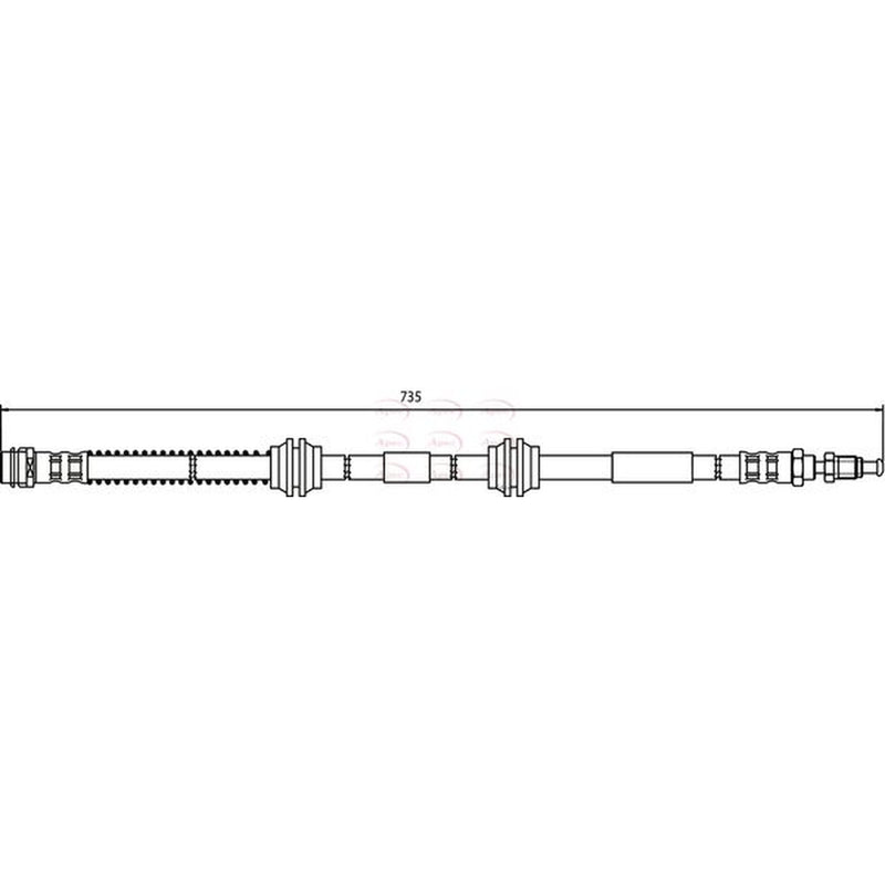 Apec Brake Hydraulic Hose Line Front HOS3742