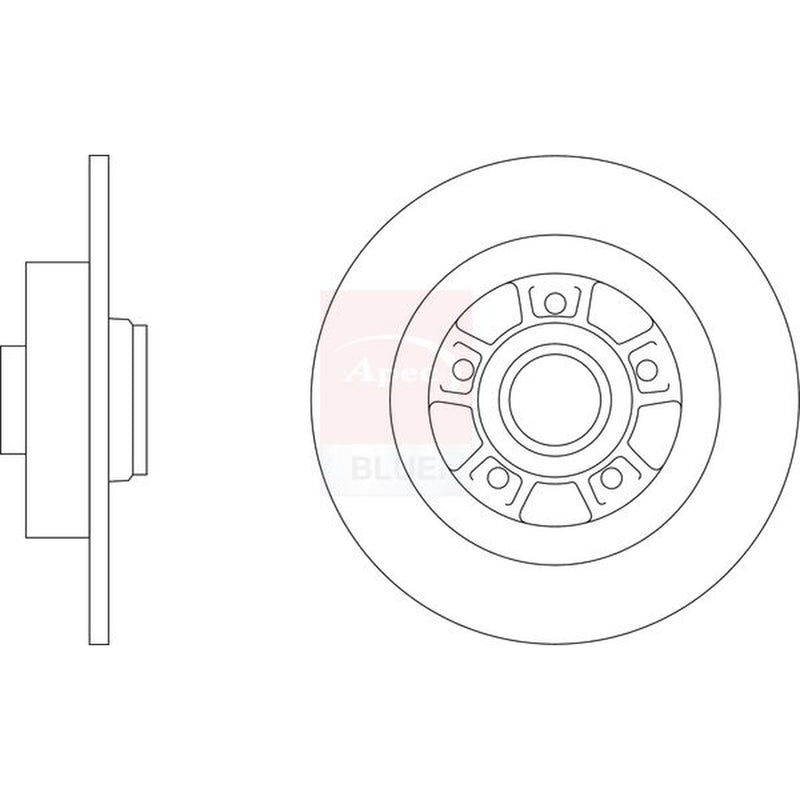 Apec 2 x Solid Rear Brake Discs SDK6951
