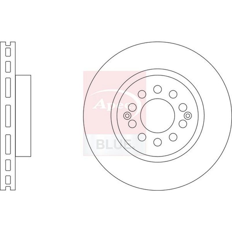 Apec 2 x Vented Front Brake Discs SDK7369