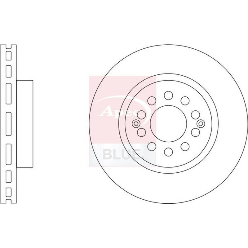 Apec 2 x Vented Front Brake Discs SDK7369