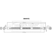 Borg & Beck Brake Hydraulic Hose Line Front Right BBH9115