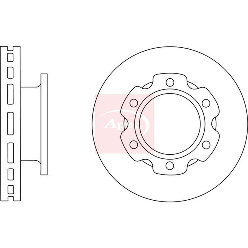 Apec 2 x Vented Brake Discs DSK2881
