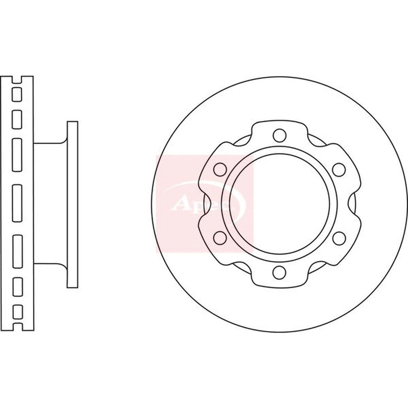 Apec 2 x Vented Brake Discs DSK2881