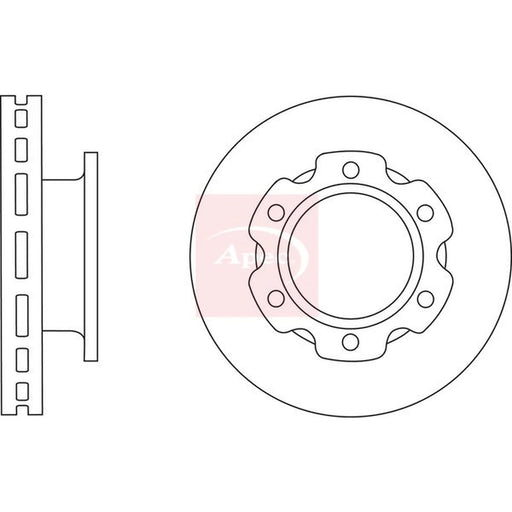 Apec 2 x Vented Brake Discs DSK2881