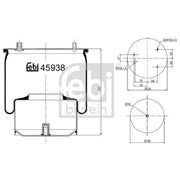 Febi Air Suspension Bellow 228mm 45938