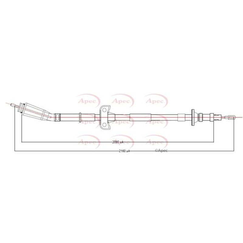 Apec Handbrake Cable Left Rear CAB1857