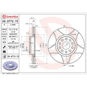 Brembo 2 x Slotted Front Brake Discs 09.9772.75
