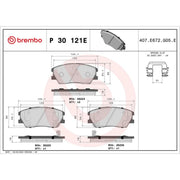 Brembo 4 x Front Brake Pad Set P30121E