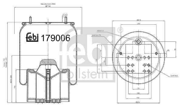 Febi Air Suspension Bellow 254mm