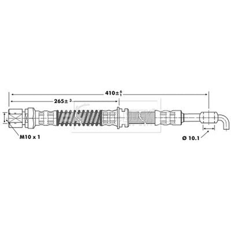 Borg & Beck Brake Hydraulic Hose Line Rear Left BBH6942