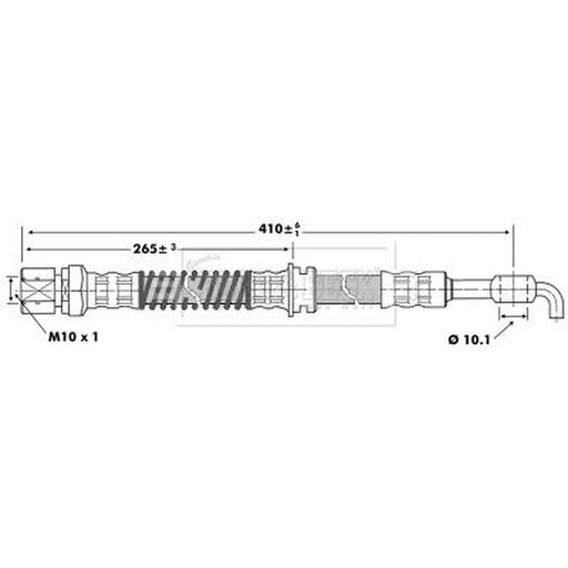 Borg & Beck Brake Hydraulic Hose Line Rear Left BBH6942