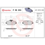 Brembo 4 x Front Brake Pad Set P06034