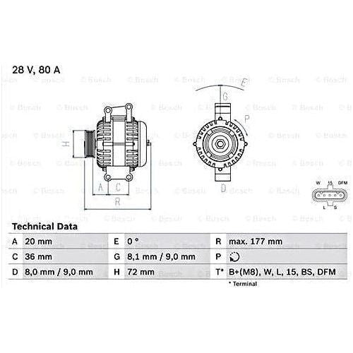 Bosch Reman Alternator (Hgv) 4658 0986046580 Bosch  - Town Parts