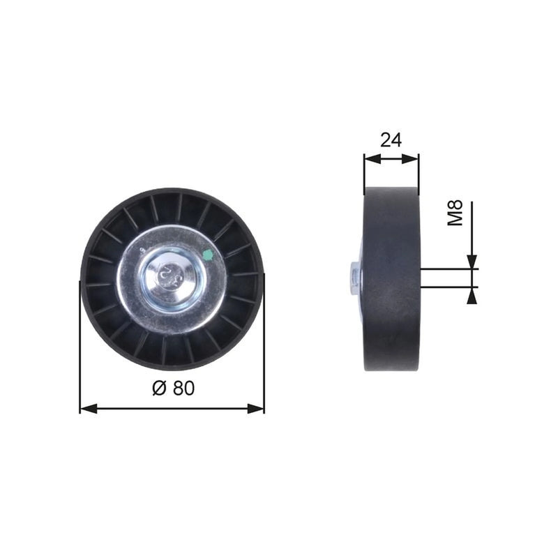 Gates V-Ribbed Belt Deflection/Guide Pulley T36397