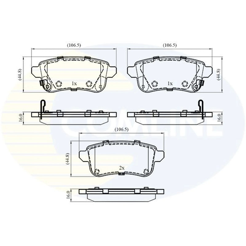 Comline 4 x Rear Brake Pad Set CBP33494
