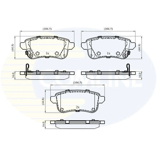 Comline 4 x Rear Brake Pad Set CBP33494