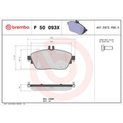 Brembo 4 x Front Brake Pad Set P50093X