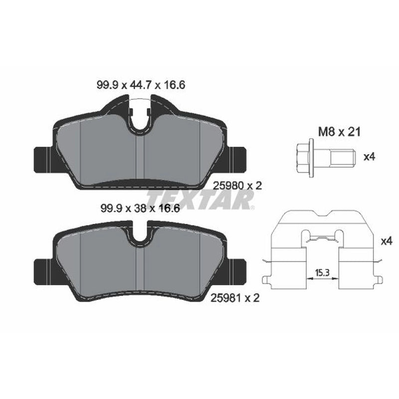 Textar Rear Brake Pad Set 2598001