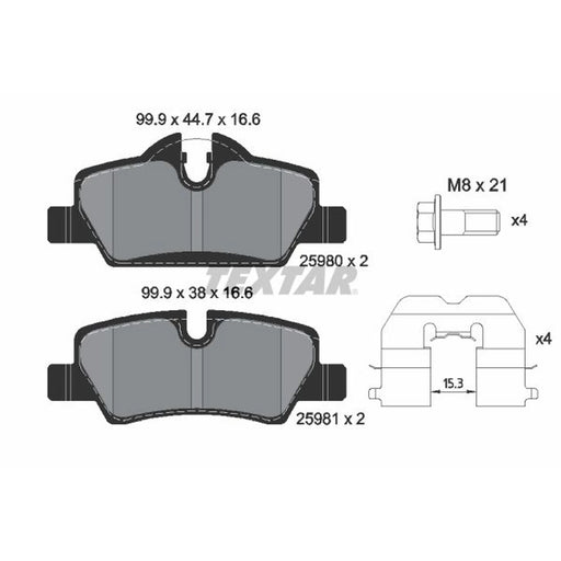 Textar Rear Brake Pad Set 2598001