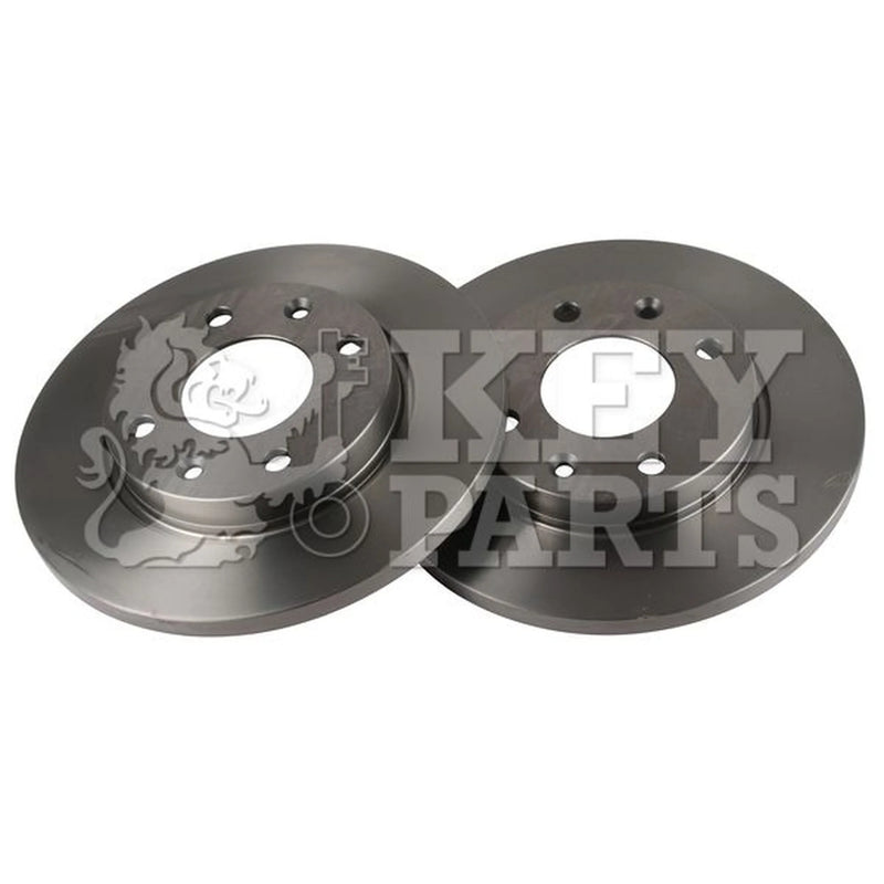 Key Parts 2 x Solid Front Brake Discs KBD4098