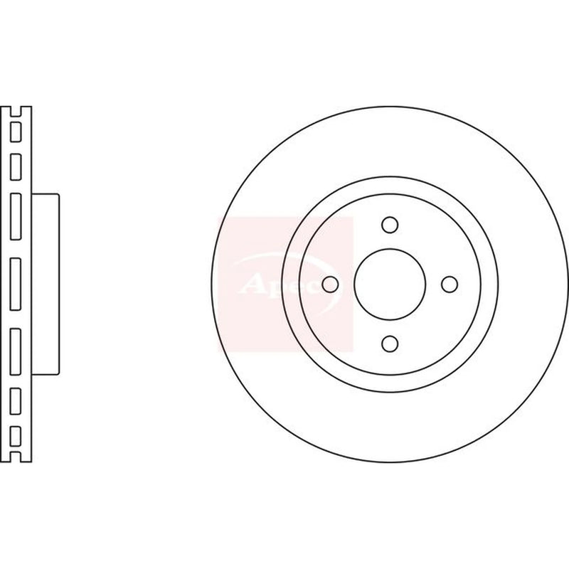 Apec 2 x Vented Front Brake Discs DSK2397