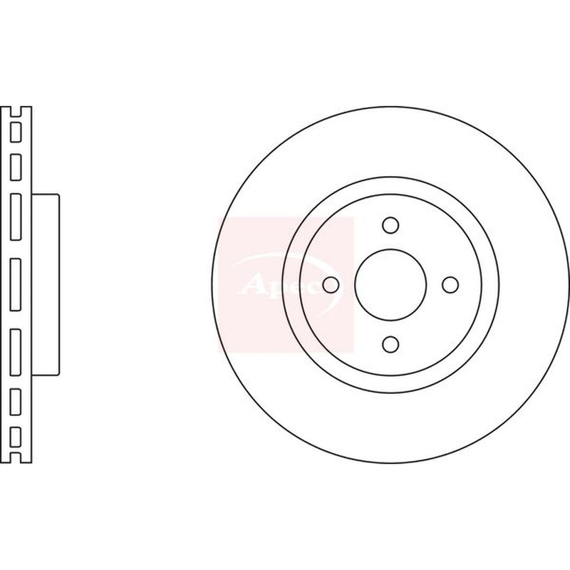 Apec 2 x Vented Front Brake Discs DSK2397