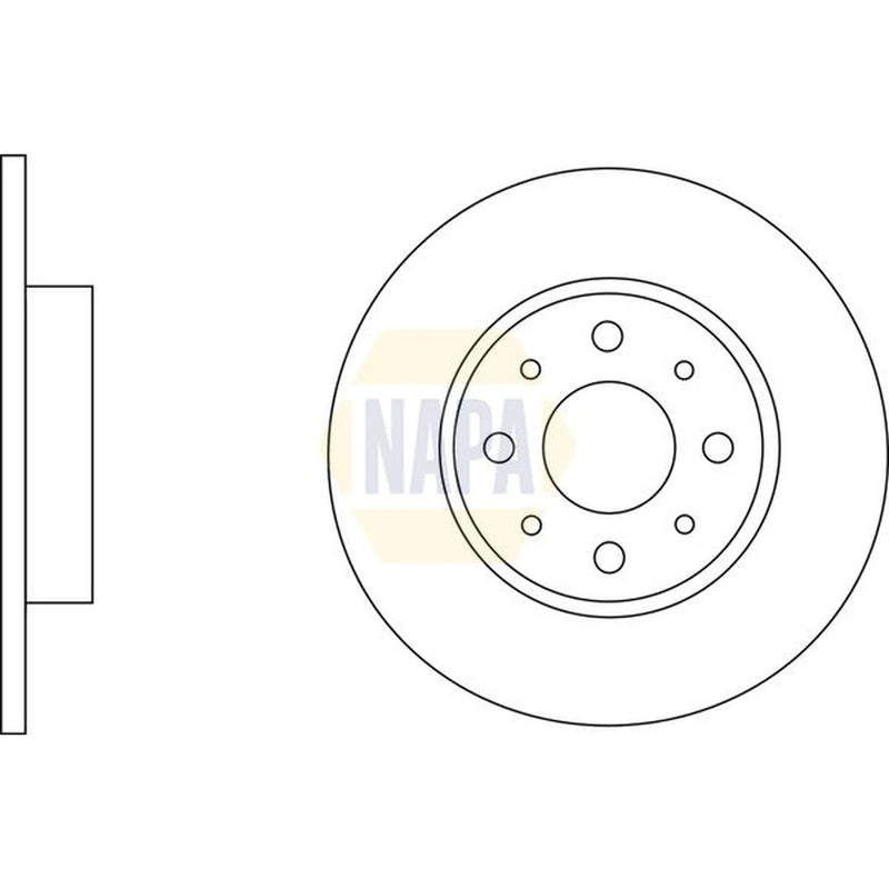NAPA 2 x Solid Rear Brake Discs NBD5371