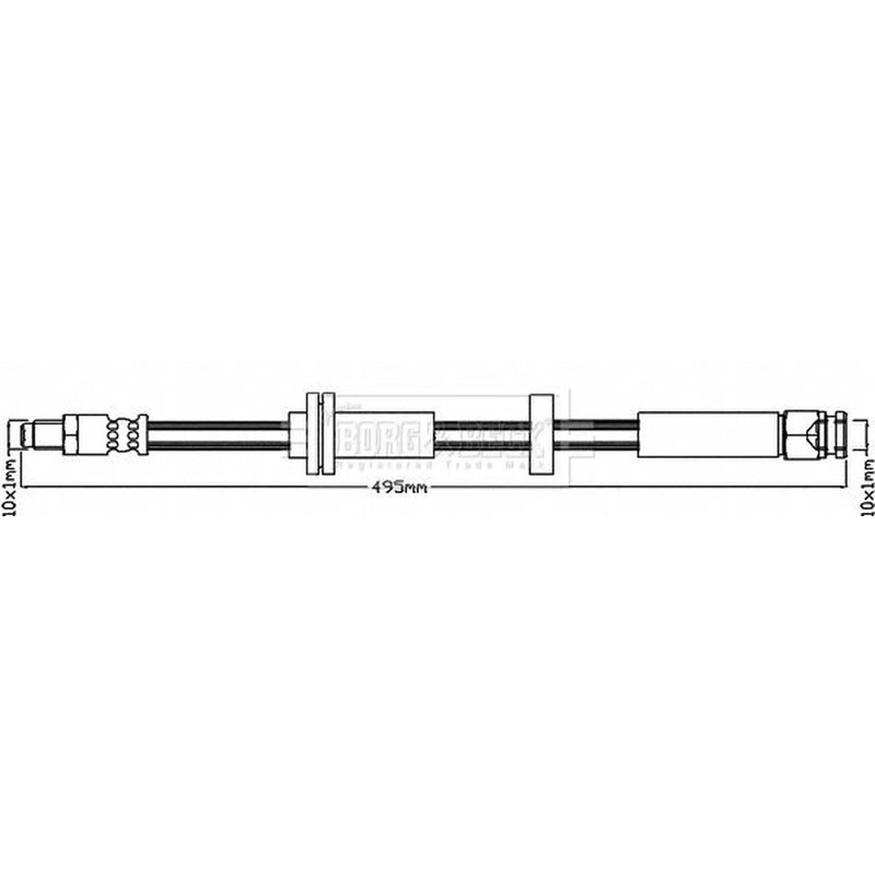 Borg & Beck Brake Hydraulic Hose Line Rear Left BBH8332