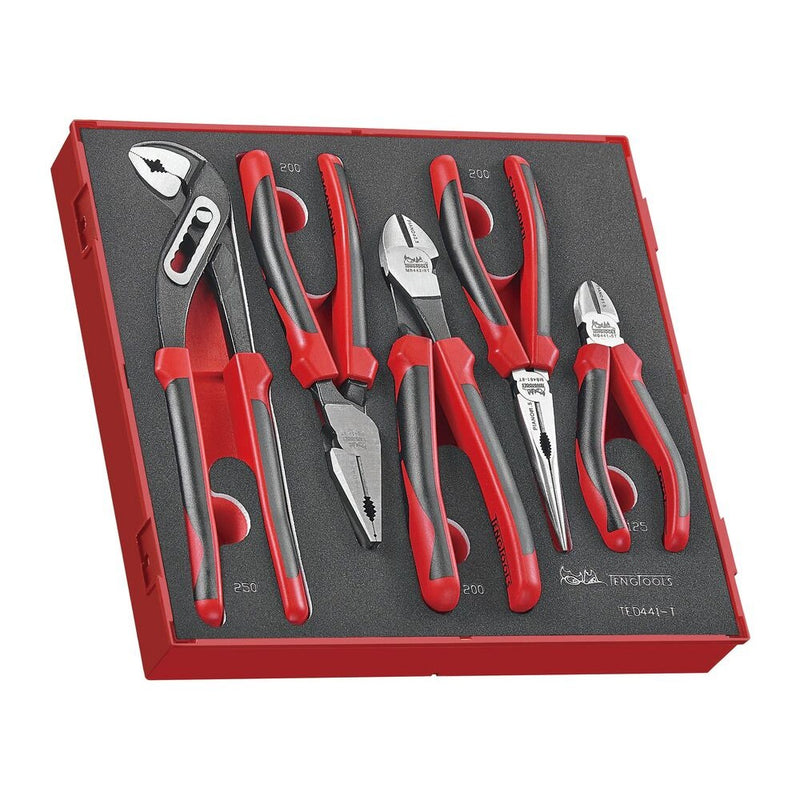 Teng Tools Plier Set FOAM2 5 Pieces with TPR Grip