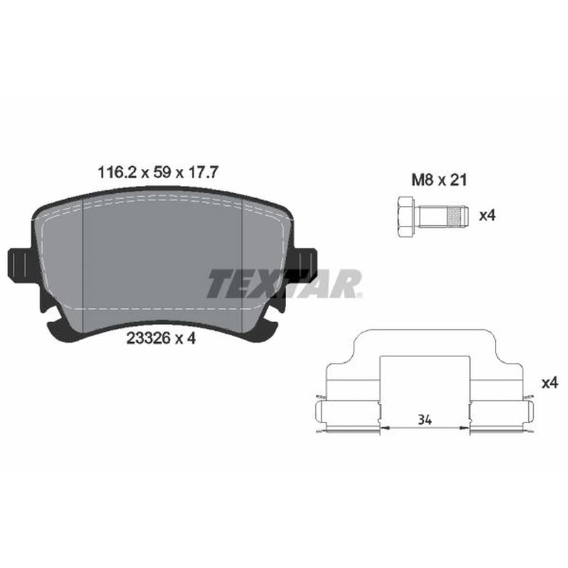 Textar Rear Brake Pad Set 2332607
