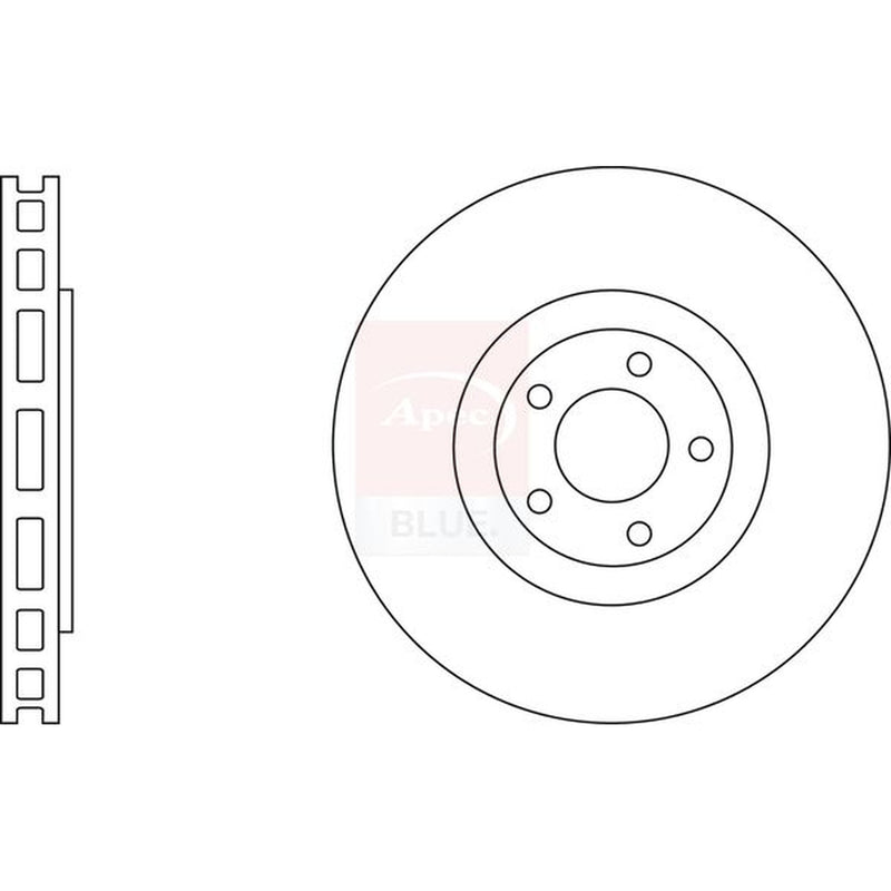 Apec 2 x Vented Front Brake Discs SDK6993