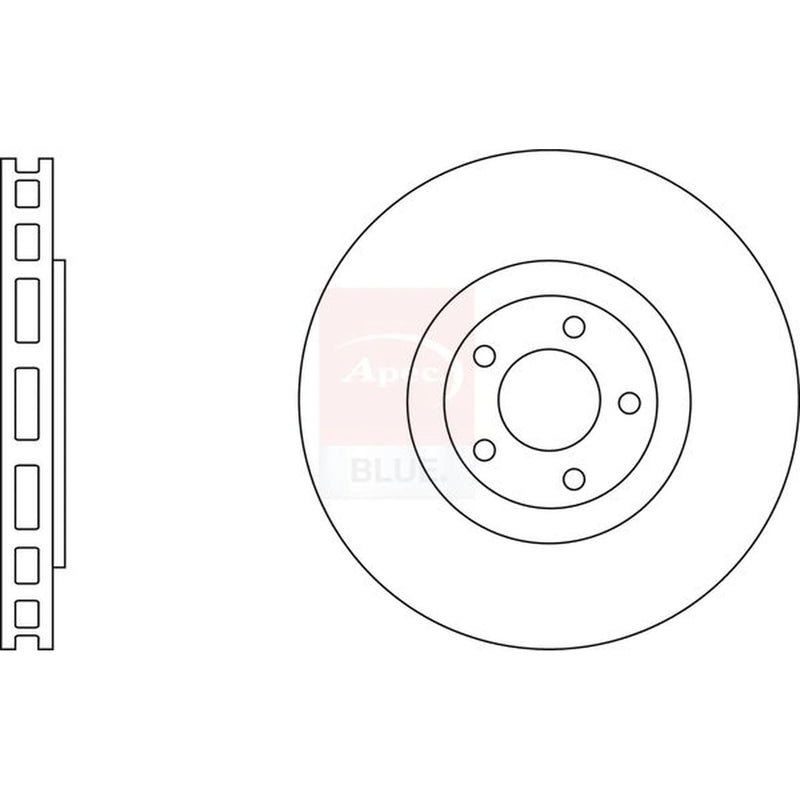 Apec 2 x Vented Front Brake Discs SDK6993