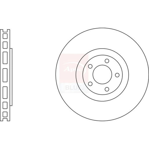 Apec 2 x Vented Front Brake Discs SDK6993