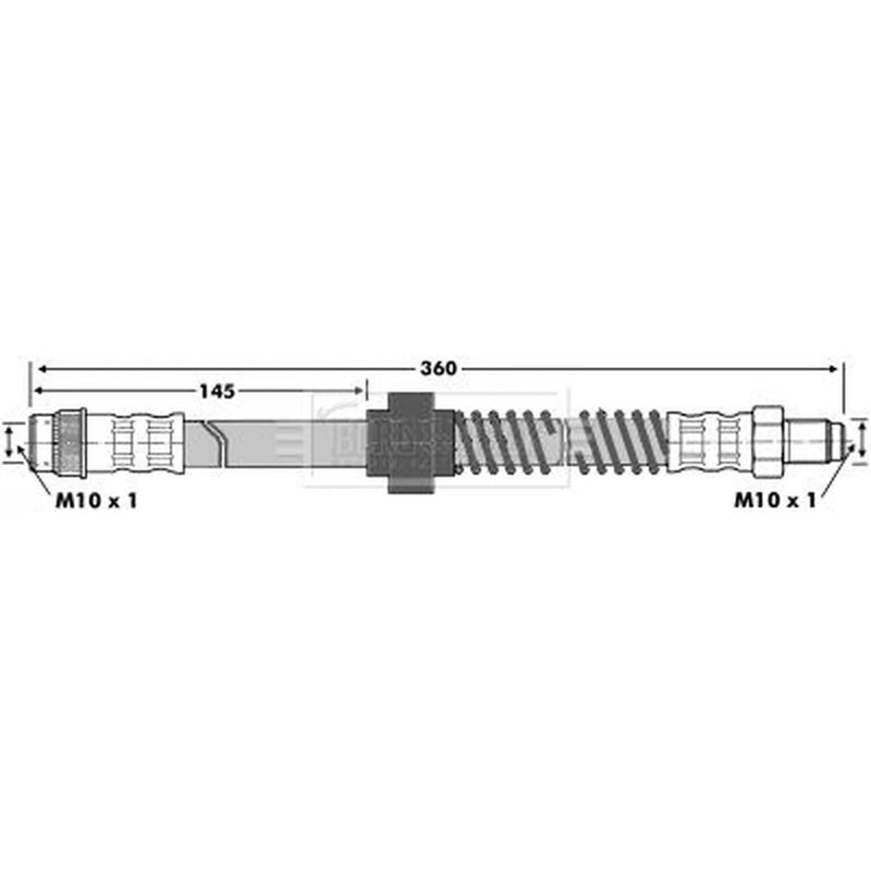Borg & Beck Brake Hydraulic Hose Line Front Left BBH6840
