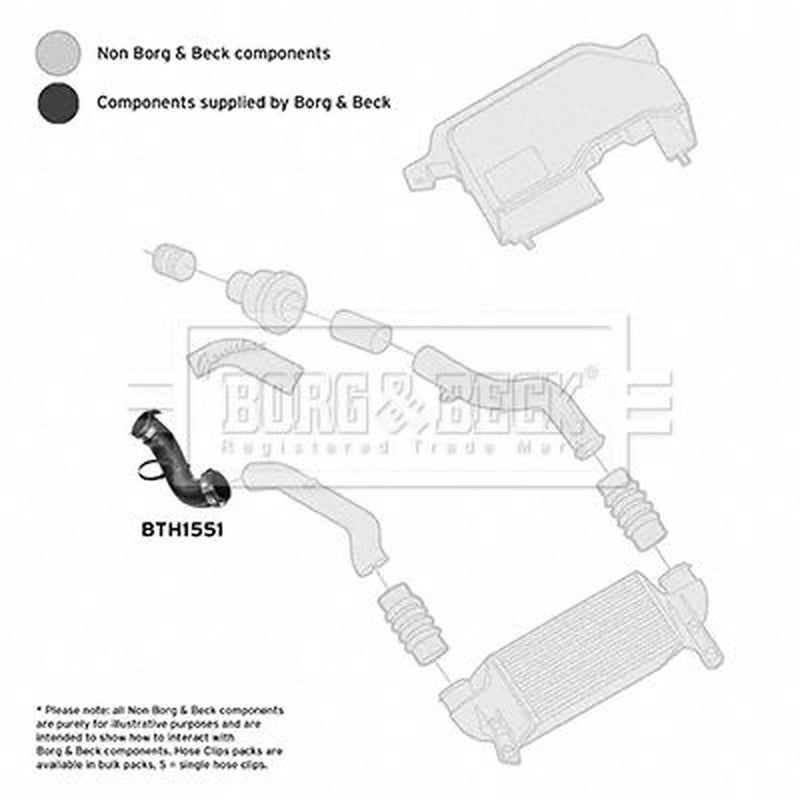Borg & Beck Intercooler Turbo Charge Air Hose BTH1551