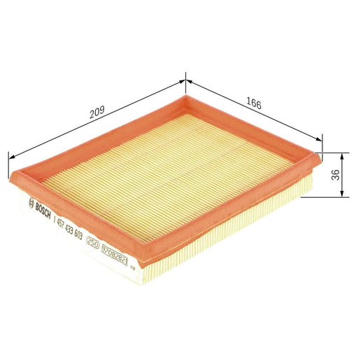 Genuine Bosch Car Air Filter S3603 Fits Vauxhall Corsa - 1.2 - 98-00 1457433603 Bosch  - Town Parts