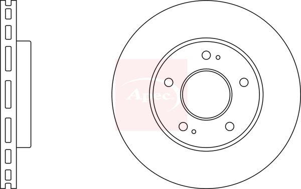 Apec 2 x Brake Disc Set Vented