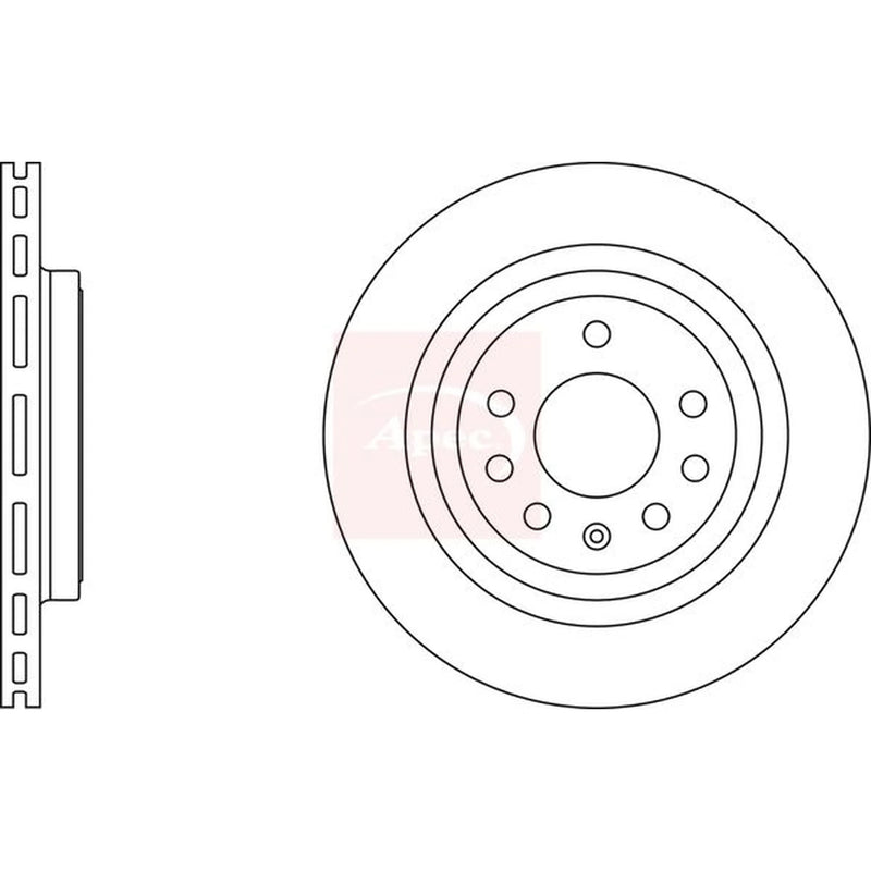 Apec 2 x Vented Rear Brake Discs DSK3002