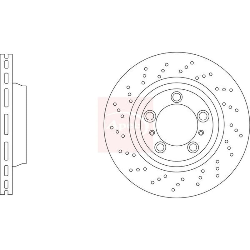 Apec 2 x Perforated/Vented Front Brake Discs DSK3360
