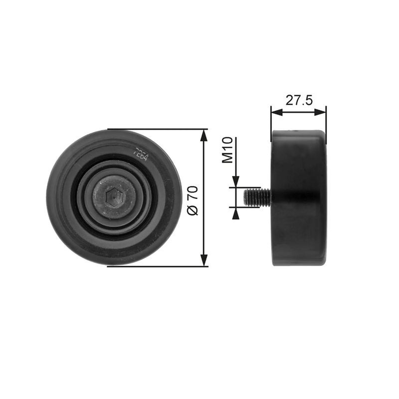 Gates V-Ribbed Belt Deflection/Guide Pulley T36206
