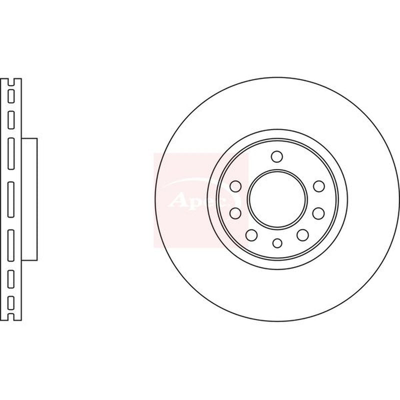 Apec 2 x Vented Front Brake Discs DSK3243
